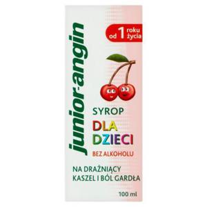 Junior-angin Wyrb medyczny syrop dla dzieci o smaku czereniowym 100 ml - 2874249628