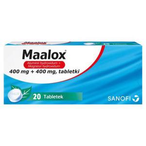 Sanofi Maalox 400 mg + 400 mg Tabletki 20 sztuk - 2877435963