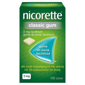 Nicorette Classic Gum Guma do ucia lecznicza 2 mg 105 sztuk - 2874250131