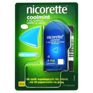 Nicorette Coolmint Tabletki do ssania 4 mg 20 sztuk - 2874250133