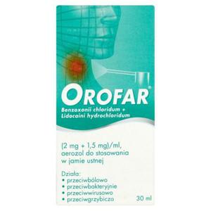Orofar (2 mg + 1,5 mg)/ml Aerozol do stosowania w jamie ustnej 30 ml - 2874250411