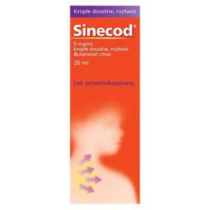 Sinecod 5 mg/ml Lek przeciwkaszlowy krople doustne 20 ml - 2874250953