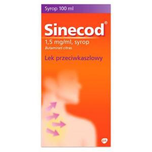 Sinecod 1,5 mg/ml Lek przeciwkaszlowy syrop 100 ml - 2874250954