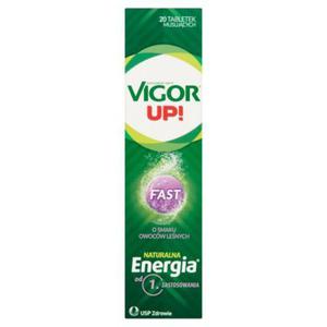 Vigor Up! Fast Suplement diety tabletki musujce o smaku owocw lenych 20 sztuk - 2874251316