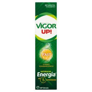 Vigor Up! Fast Tabletki musujce o smaku pomaraczowym Suplement diety 20 sztuk - 2874251317