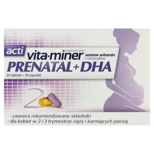 Acti vita-miner Prenatal + DHA Suplement diety 30 sztuk + 30 sztuk - 2874251343