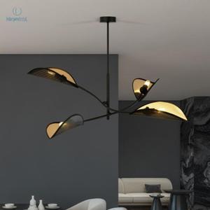 EMIBIG - nowoczesna, designerska lampa sufitowa LOTUS IV black/gold - 2878424065