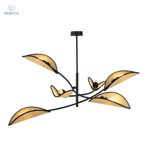 EMIBIG - nowoczesna, designerska lampa sufitowa LOTUS VI black/rattan - 2878424456