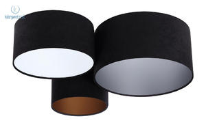 BPS Koncept - nowoczesna lampa sufitowa/plafon trio MELIOR, czarna/3 kolory - 2878424650