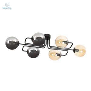 EMIBIG - nowoczesna lampa sufitowa BRENDI 6A-BL MIX-2 czarna/2 kolory - 2878425957