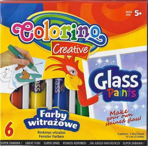 Farby do malowania po szkle 6 kolorowe Colorino 10,5ml - 2847381706