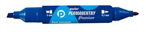 Marker Tetis permanentny KM502-N2 Premium niebieski dwustronny - 2828944863