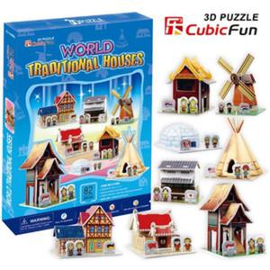 Puzzle 3D Tradycyjne Domki - Cubic Fun