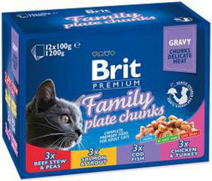 BRIT KOT 12x100g FAMILY PLATE CHUNKIES POUCHE 1200g - 2878919023