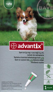 BAYER ADVANTIX 0,4ml pipeta owadobjcza dla psw do 4kg *ODBIR WASNY, ZLECENIE KURIERA* - 2859679326