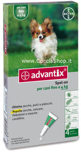 BAYER Advantix dla psw o masie do 4kg 0,4mlx4 tuby *ODBIR WASNY, ZLECENIE KURIERA* - 2859679332