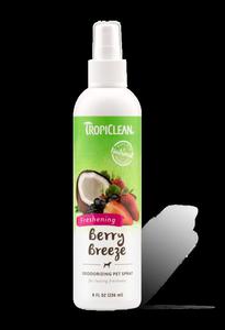 TROPICLEAN Berry Breeze Deodorizing Spray 236ml preparat eliminujcy nieprzyjemne zapachy o zapachu jagd dla psw, kotw i maych gryzoni - 2859679651