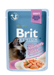 Brit Premium Cat sterylizacja filety ososia w sosie 85g - 2859680451