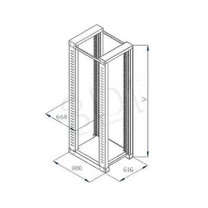 Rama rack Triton RSX-45-XD8 (45U podwójna 19" 800mm jasno-szary (RAL 7035))