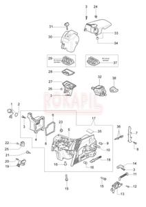 Czci skrzyni korbowej, ganik, filtry pilarki Oleo-Mac 937 - 2862455732