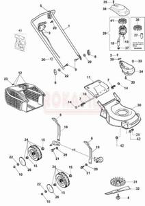 Czci do kosiarki elektrycznej Oleo-Mac G 48 PE - schemat (do 2012roku) - 2862456104