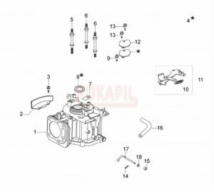 Skrzynia korbowa, uszczelniacz, hamulec magnesowy, spryna, zawr pytkowy, osona zbiornika, korek- kosiarki spalinowej Oleo- Mac G 44 PK COMFORT (K600-AUTOCHOKE) - schemat - 2862456195