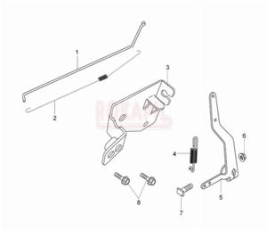 Dwignia sterujca, cigno, spryna regulacji obrotw - kosiarki spalinowej Oleo- Mac G 44 PK COMFORT (K600-AUTOCHOKE) - schemat - 2862456201