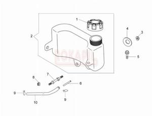 Zbiornik paliwa, korek paliwa, w paliwa, zacisk - kosiarki spalinowej Oleo- Mac G 44 PK COMFORT (K600-AUTOCHOKE) - schemat - 2862456202