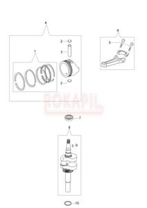 Wa korbowy, tok, piercienie, korbowd, oysko - kosiarki spalinowej Oleo- Mac G 44 PK COMFORT PLUS (K500)- schemat - 2862456208