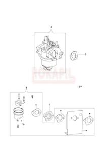 Ganik, uszczelka ganika, zestaw naprawczy - kosiarki spalinowej Oleo- Mac G 44 PK ESSENTIAL (silnik K600- AUTOCHOKE)- schemat - 2862456217