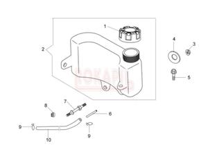 Zbiornik paliwa, korek paliwa, w paliwa, zacisk - kosiarki spalinowej Oleo- Mac G 44 PK ESSENTIAL (silnik K600- AUTOCHOKE)- schemat - 2862456222