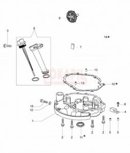 Miska olejowa, uszczelka miski, uszczelniacz, korek oleju, regulator obrotwi - kosiarki spalinowej Oleo- Mac G 44 TK (K500)- schemat - 2862456227