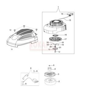 Rozrusznik, cewka, koo magnesowe, wentylator, zabieraki, pokrywa, koo linowe, zabieraki - kosiarki spalinowej Oleo- Mac G 44 TK COMFORT PLUS (K500)- schemat - 2862456248