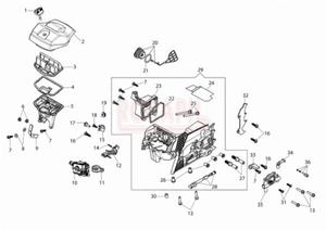 Skrzynia korbowa, pompa olejowa, GANIK, filtr powietrza, napinacz acucha, korek oleju, odpowietrznik, filtr oleju, podstawa filtra, pokrywa grna- czci pilarki Oleo-Mac GS 41- schemat - 2862456305