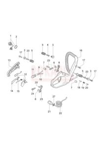 Uchwyt, filtr paliwa, dwignia gazu, amortyzator, zbiornik paliwa - czci pilarki spalinowej OleoMac GS 520 - schemat - 2862456353