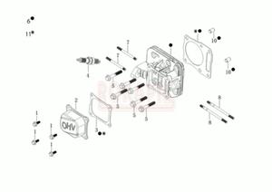 Pokrywa grna, gowica cylindra, szpilki cylindra, uszczelka - silnika Emak K 805 OHV- schemat - 2862456502