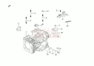 Skrzynia korbowa, odpowietrznik, hamulec, uszczelniacz, waek regulujcy, sprzyna, przewd silnika Emak K 805 OHV- schemat - 2862456503