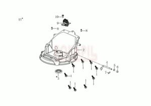 Pokrywa, regulator obrotw, ruba, waek regulujcy, uszczelniacz - silnik K 605 Emak - schemat - 2862456682