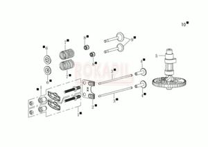 Waek rozrzdu, kompensator, zawr, spryna - silnik K 605 Emak - schemat - 2862456684