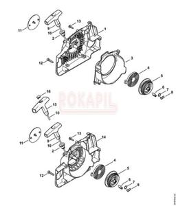 Obudowa wentylatora STIHL MS 170 (numer 1 na schemacie) - 2842854644