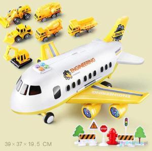 Transporter samolot + 3 auta pojazdy budowlane - 2875077155
