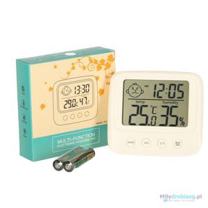 Higrometr zegar termometr pokojowy wilgotnociomierz LCD - 2877066209