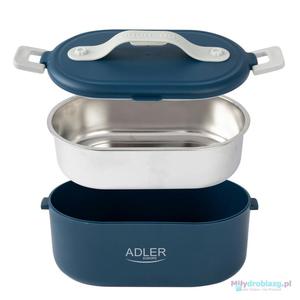 Adler AD 4505 blue Pojemnik na ywno podgrzewany lunch box zestaw pojemnik separator yeczka 0,8L 55W - 2878761573