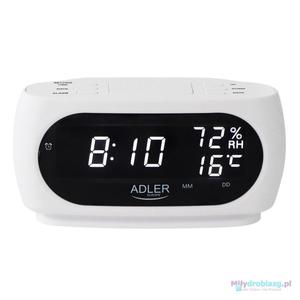 Adler AD 1186W Zegar budzik z pomiarem temperatury wilgotnoci dat - 2878869083