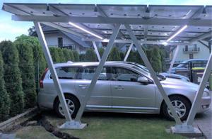 Wiata parkingowa na konstrukcji aluminiowej 2 stanowiska. - 2859804334