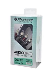 KABEL SYGNAOWY RCA 3xEKRAN+STER 2M AUDIO TRE "PHONOCAR" - 2846332596