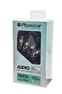 KABEL SYGNAOWY RCA 3xEKRAN+STER 5M AUDIO TRE "PHONOCAR" - 2846332597