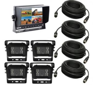 Zestaw 4 x kamera cofania 18 diod IR + Monitor QUAD HD 10" 12V/24V 4-PIN - 2861200239