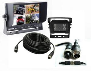 Zestaw kamera cofania 18 diod IR + Monitor QUAD na 4 kamery HD 7" 12V/24V 15m 4-PIN - 2870328979