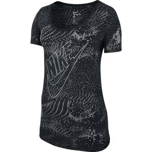 koszulka sportowa damska NIKE TEE BURNOUT GLITCH / 803993-010 - NIKE TEE BURNOUT GLITCH - 2852619832